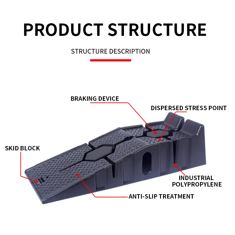 Braket Perawatan Mobil Anti-selip Ramp Plastik Alat Ramp Perawatan Mobil Tangga Pelat Ramp Penggantian Oli 1 Buah