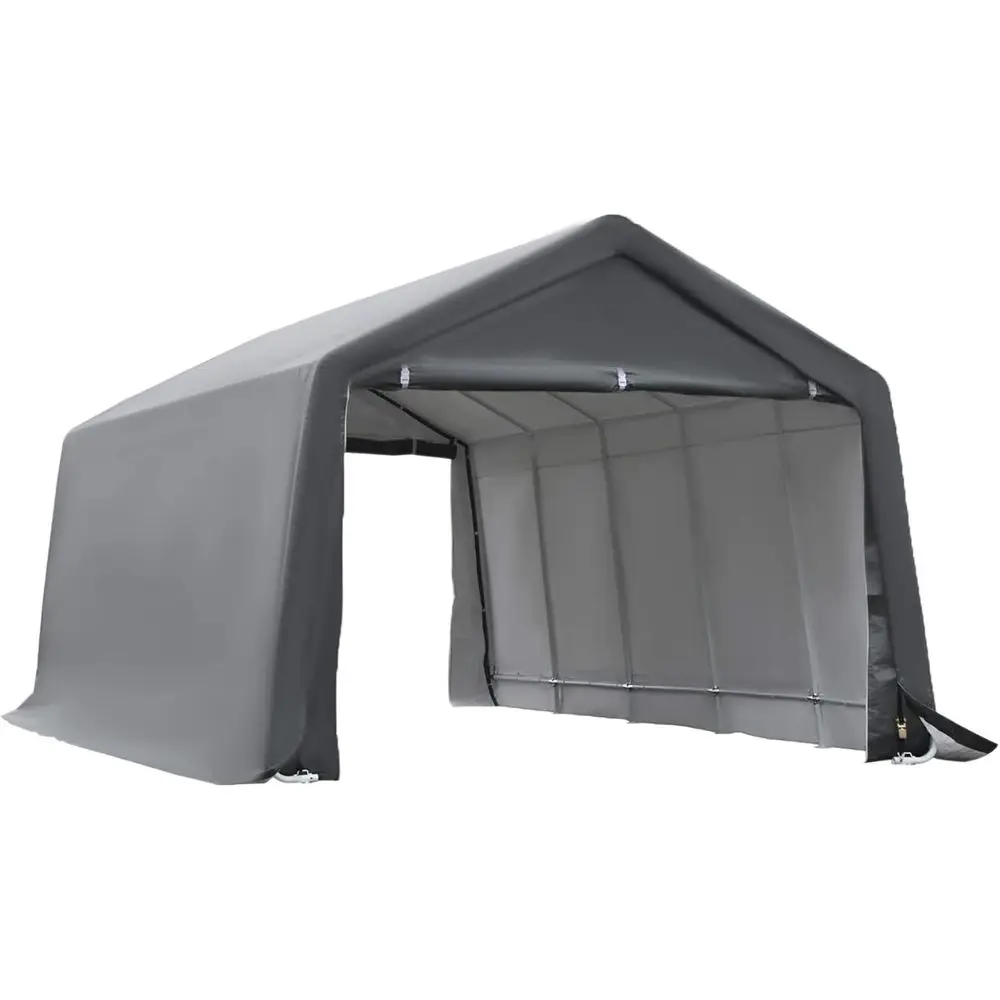 

12x20 Ft. Heavy-Duty Portable Carport Garage Tent with Anti-UV Cover for Outdoor Storage and Motorcycle Protection