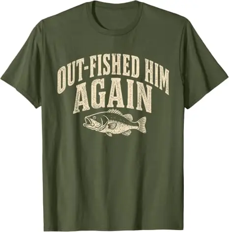 Out-Fished Him Again Lustiges Bass-Angler-T-Shirt Y2k Fischer Outdoor-Kleidung Humor Fischliebhaber Angler Cooles Spruch-T-Shirt – Detail 10
