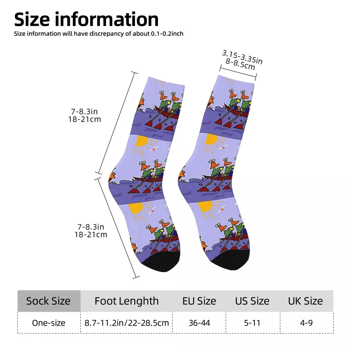 Cool Ducks In A Row Boat Cartoon Socks Harajuku Super Soft Stockings All Season Long Socks Accessories for Unisex Gifts