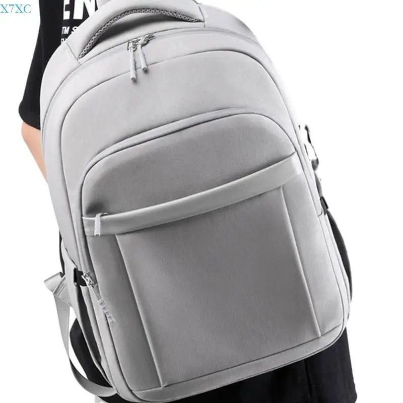 

X7XC Large Capacity Backpack for Men Women Student Schoolbag Male Business Travel Backpack Teens USB Charging Laptop Backpac5