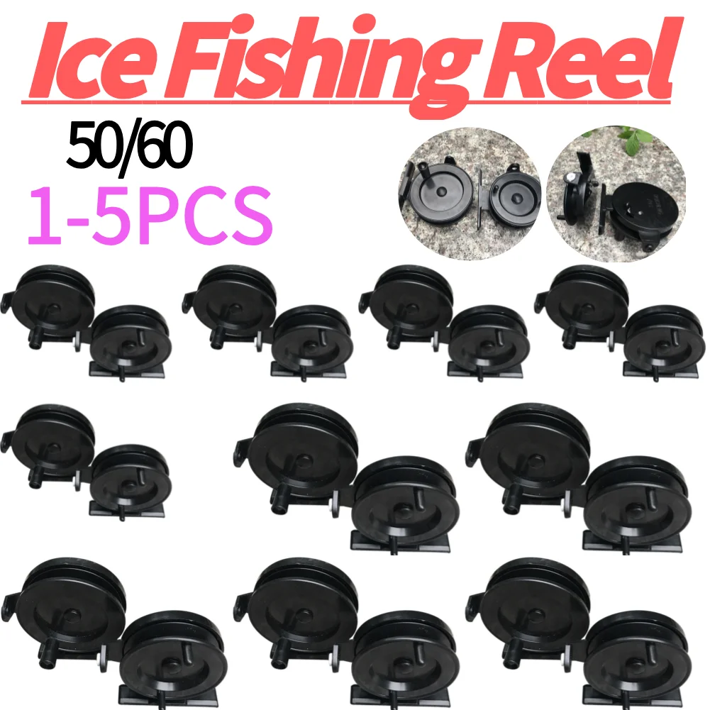 1-5PCS Durable Winter Ice Fishing Reels Plastic Saltwater Freshwater Throwing Fly Reel For Pike Bass Winter Fishing Tackle