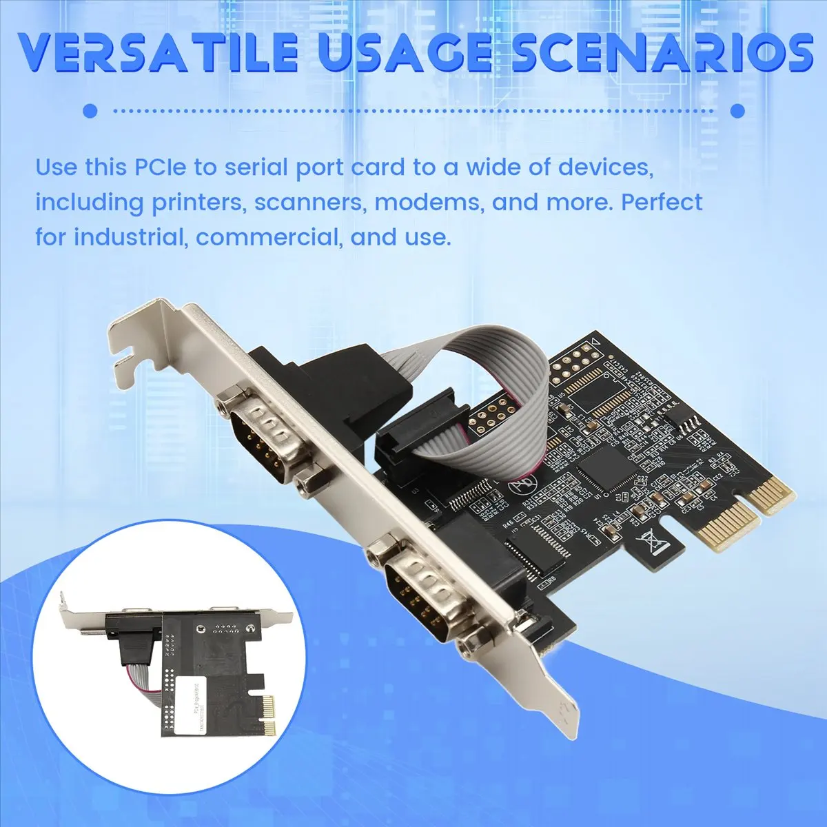DT81 AX99100 Chipest RS232 Serial COM & DB25 Printer Parallel Port LPT to PCI Riser Card Adapter for Desktop PC