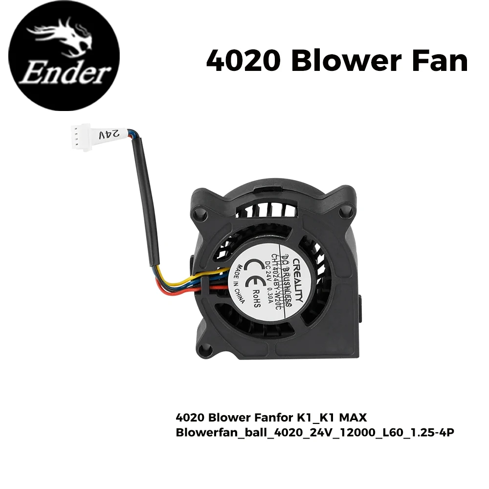 

Вентилятор CREALITY 4020 для K1C_K1 Max DC24V 0,3A, новые оригинальные детали 4020, вентилятор, аксессуары для 3D-принтеров