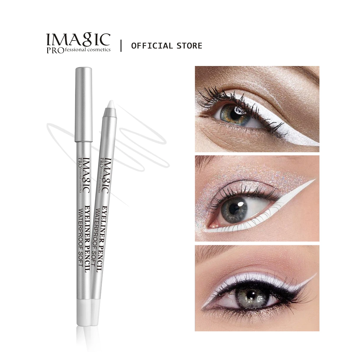 

IMAGIC 2 Color EyeLiner Gel Waterproof Long-lasting High Pigment White Black Easy To Wear Quick Dry Makeup Eyes Cosmetics Tools