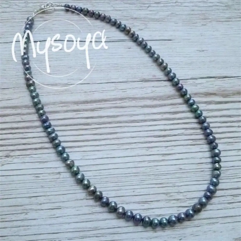 

MYSOYA черный пресноводный жемчуг ожерелье 6-7 мм жемчуг подарочная коробка подарок для нее свадебные украшения подарок на Рождество, день рождения, годовщину