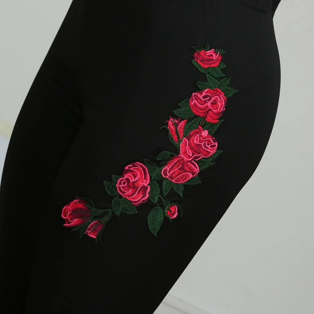 Mallas cálidas de talla grande para mujer, pantalones bordados de cintura alta, ropa de calle, 5XL, Otoño e Invierno