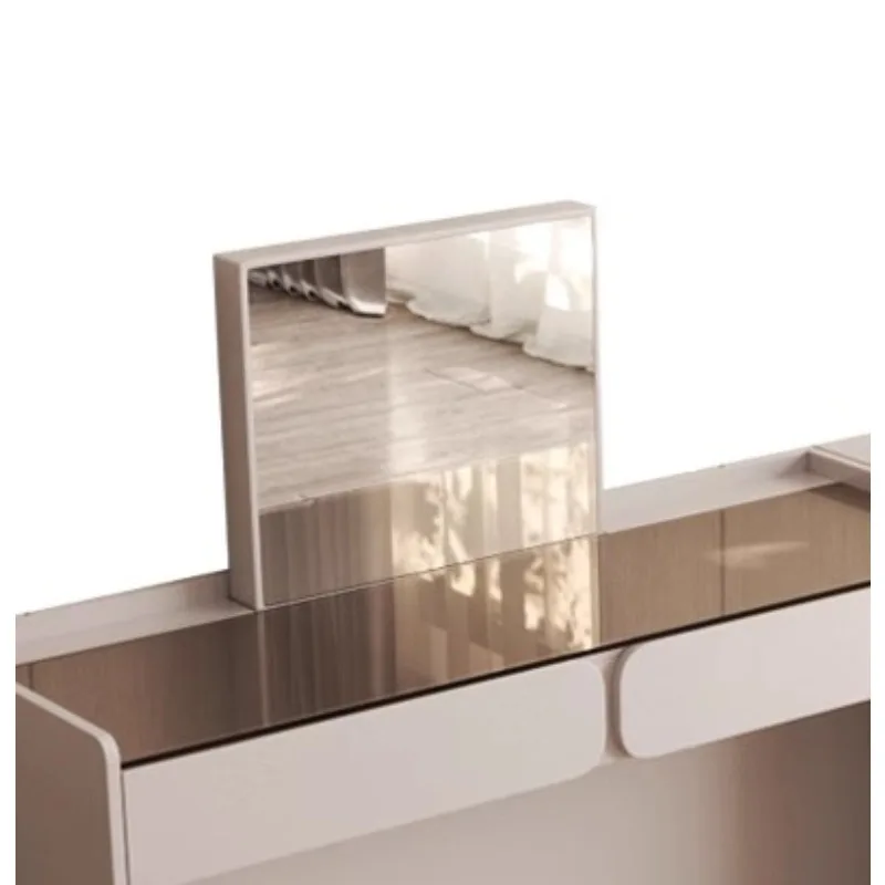 

Modern bedroom simple chest cabinet light luxury high sense lifting makeup mirror