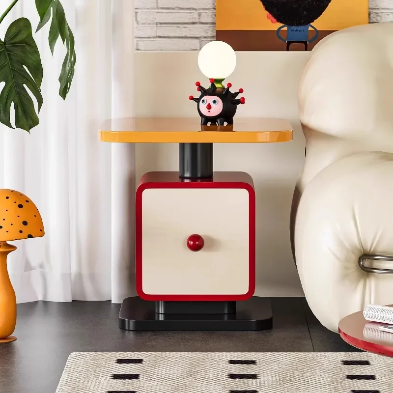 Cute cartoon colored sofa side few bedside tables