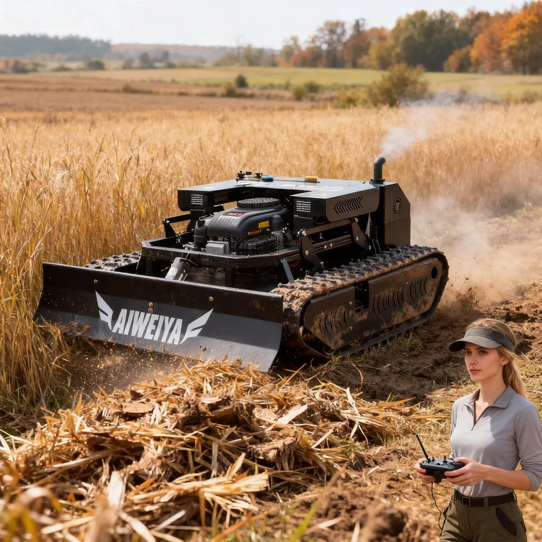 

Customized Tracked All-Terrain Tank Flail Lawn Mower Wireless Remote Control 900mm Cutting Width for Large Garden Lawn