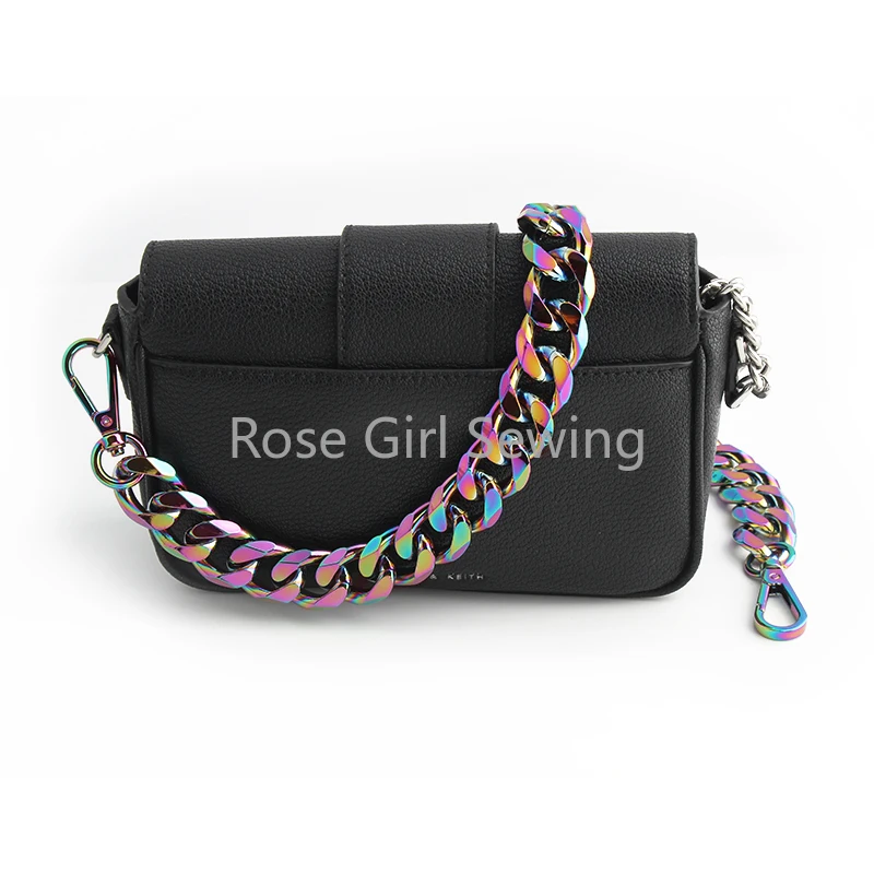 1/3/10PCS 30/45/60/100/120CM 23MM Rainbow Thick Aluminum Chains With Snap Hook For Bags Handbag Shoulder Strap Purse Accessories