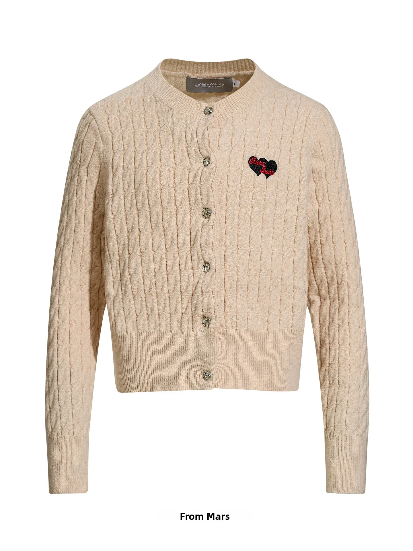 

Женский кардиган Layered Love свободного кроя с длинными рукавами и круглым вырезом, теплый, из смесовой ткани (полиэстер, нейлон)