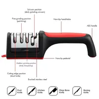 Kitchen Professional Tool - 4-Stage Type Knife Sharpener with Diamond Coated Blades for Quick Knife Sharpening
