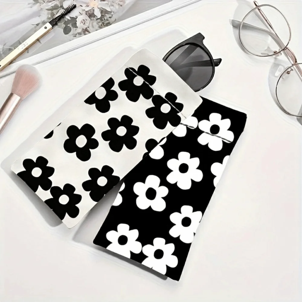 Waterproof Auto Close Glasses Bag Floral Print Soft PU Leather Glasses Bag Scratch-Resistant Eyewear Storage Bag For Women