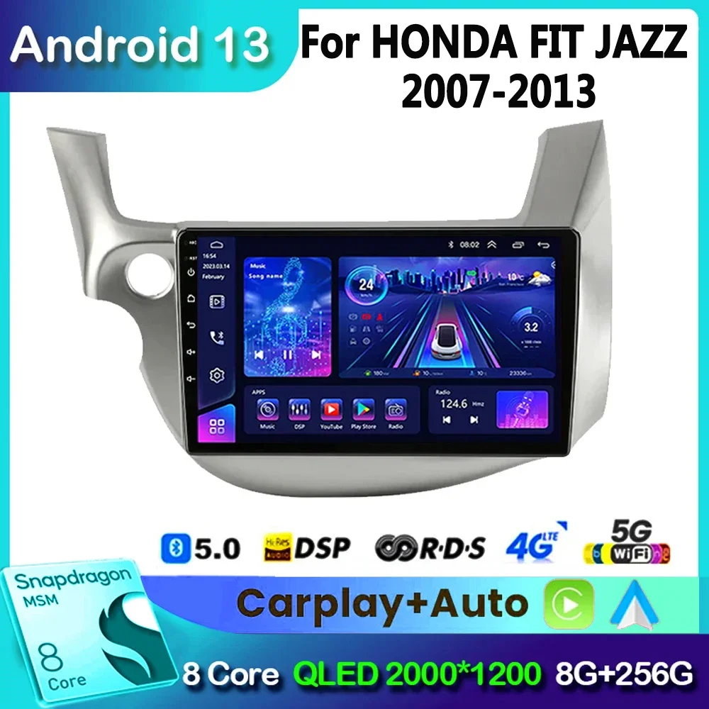 

2 Din Android 13 Car Radio for HONDA FIT JAZZ 2007-2013 Multimedia Video Player GPS Navigation RDS 4G Carplay Head Unit