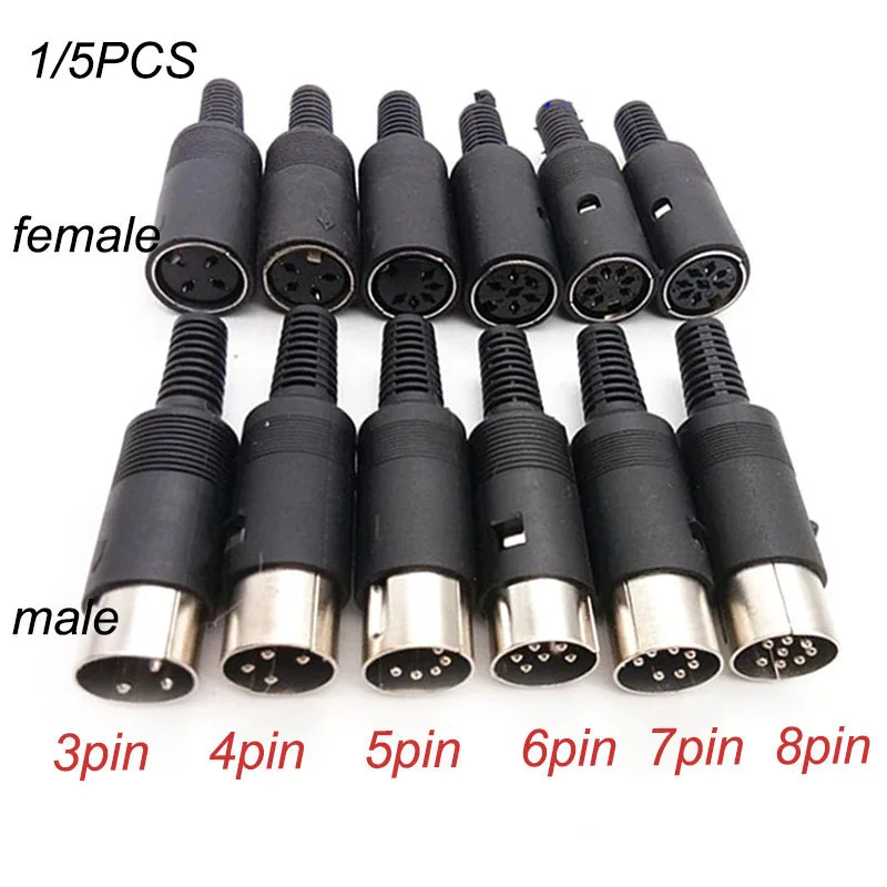 DIN 3pin 4pin 5pin 6pin 7pin 8 Pin Male Female Plug socket jack Solder Connector with Plastic Handle D Connectors C1