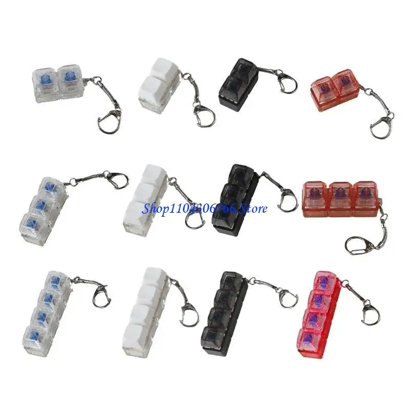 02DD Portable Keyboard Switches Tester Testing Tool LED Light Keyboard Switches Keychain Toy for 2-Key 3-Key 4-Key 1PC