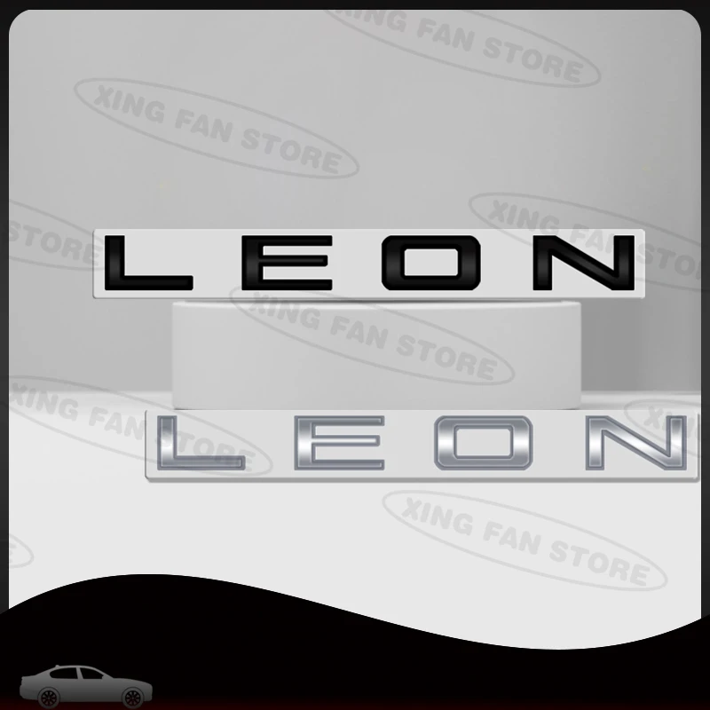 Auto Styling LEON Lettera nera Emblema Bagagliaio posteriore per auto Badge Decalcomania Adesivo per cofano anteriore per accessori SEAT
