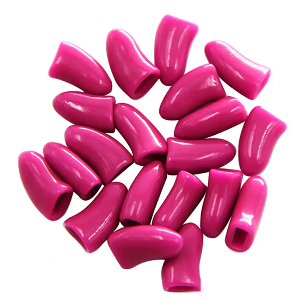 20 Pcs Pet Dog Cat Paw Claw Anti-Scratch Soft Silicone Nail Caps Protective Covers Sheath For Home Nail Protector Glue Free Safe