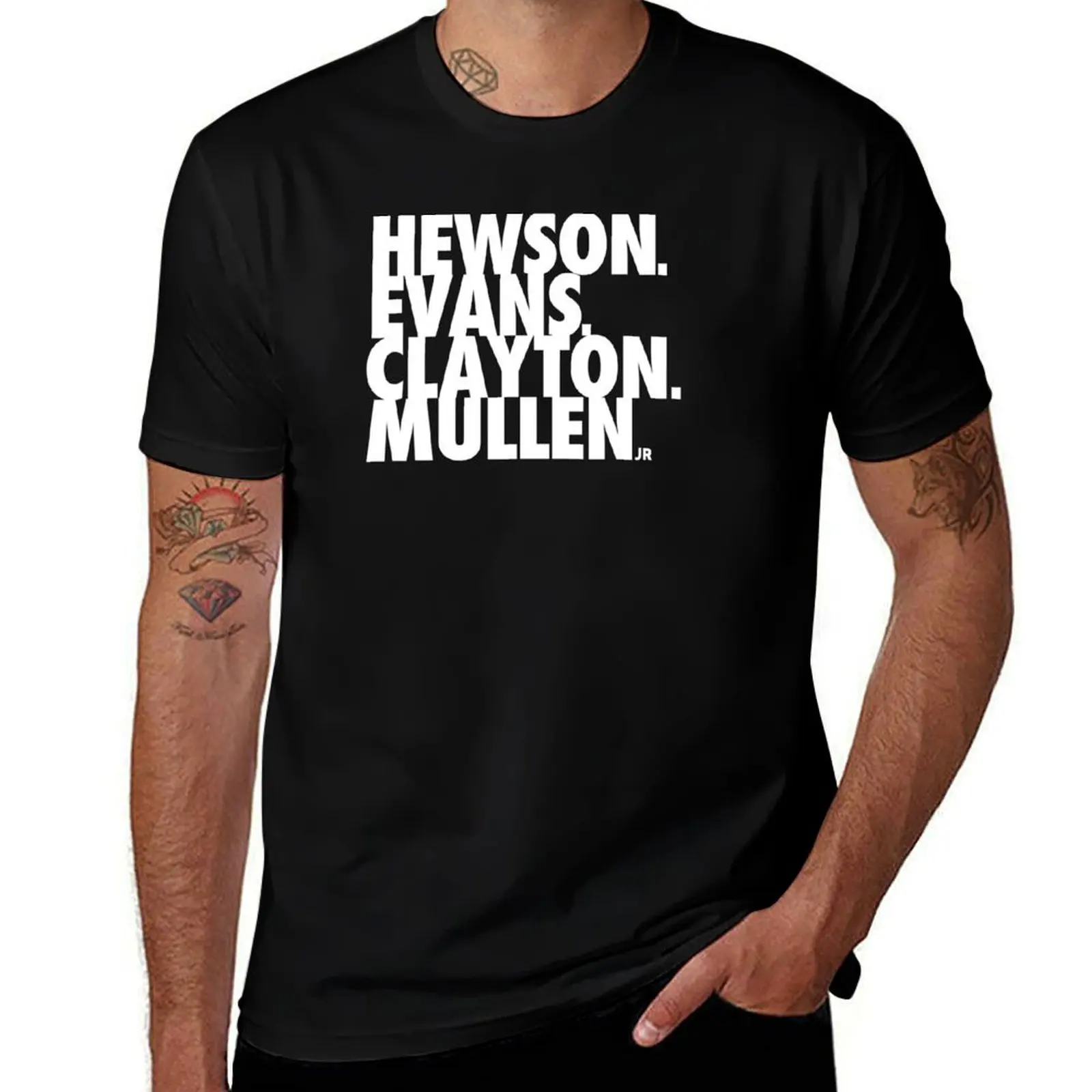 

Hewson Evans Clayton and Mullen T-Shirt shirts graphic tee Luxury man custom shirt t shirts for men