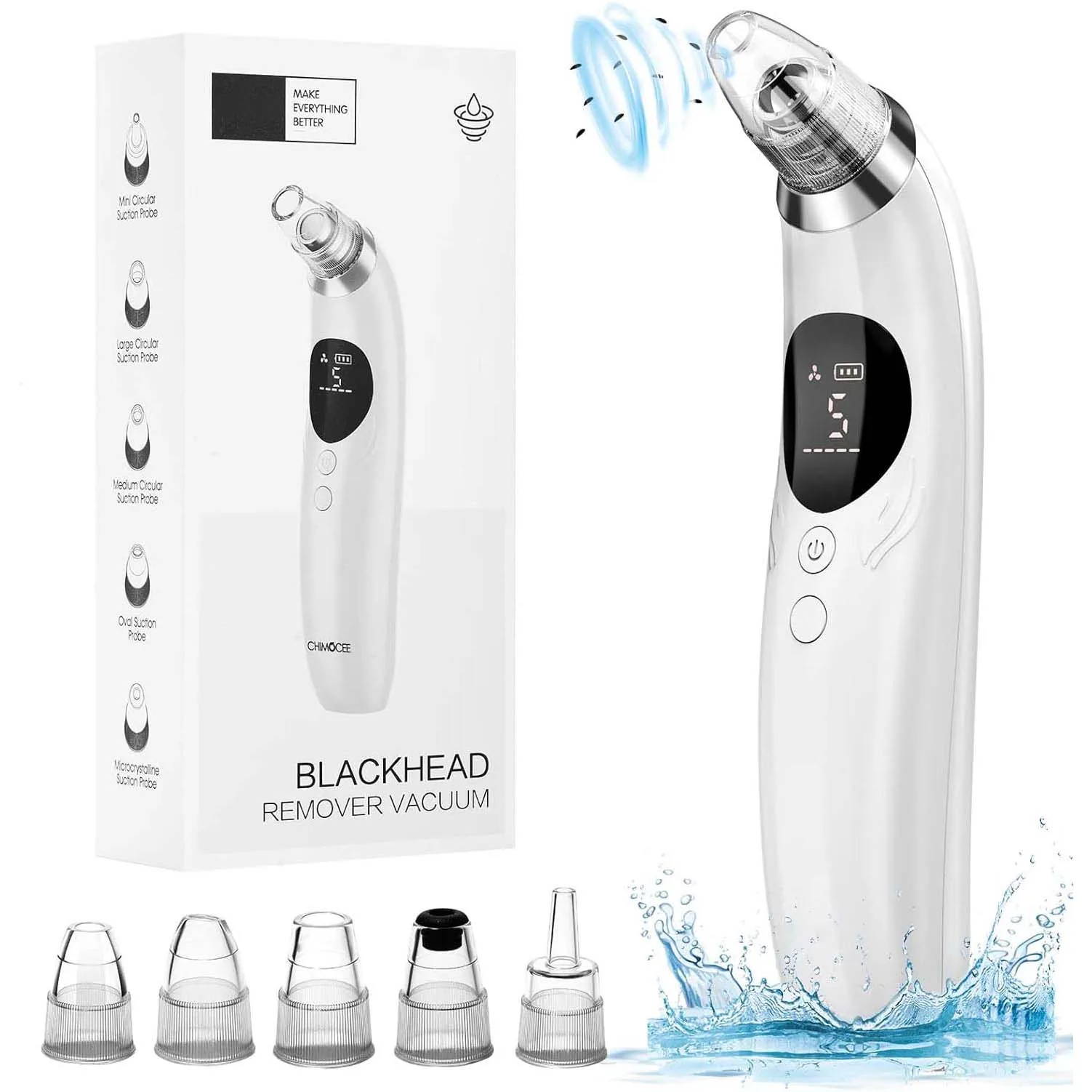 Remover Pore Vacuum, Upgraded Black Head Remover for Face, Electric Acne Comedone Whitehead Extractor Tools 5 Probes & Levels