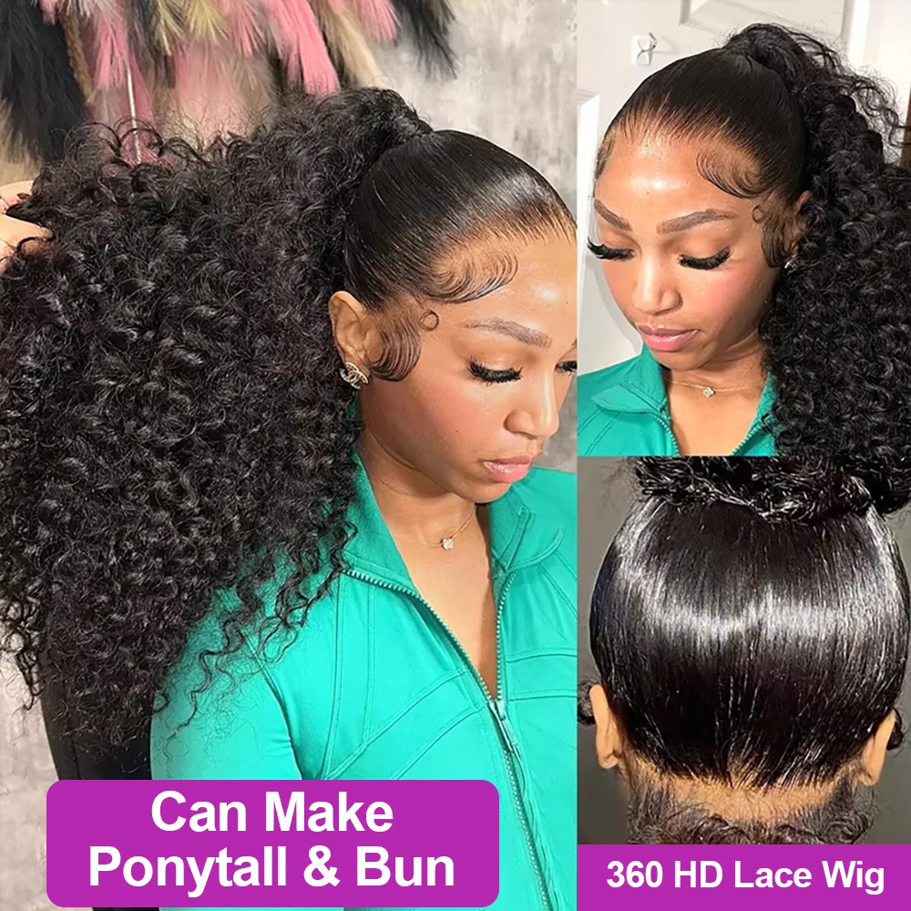 360 perucas cheias do laço preplucked transparente onda profunda hd perucas frontais do laço 30 40 Polegada perucas de cabelo humano encaracolado água para mulher 250%