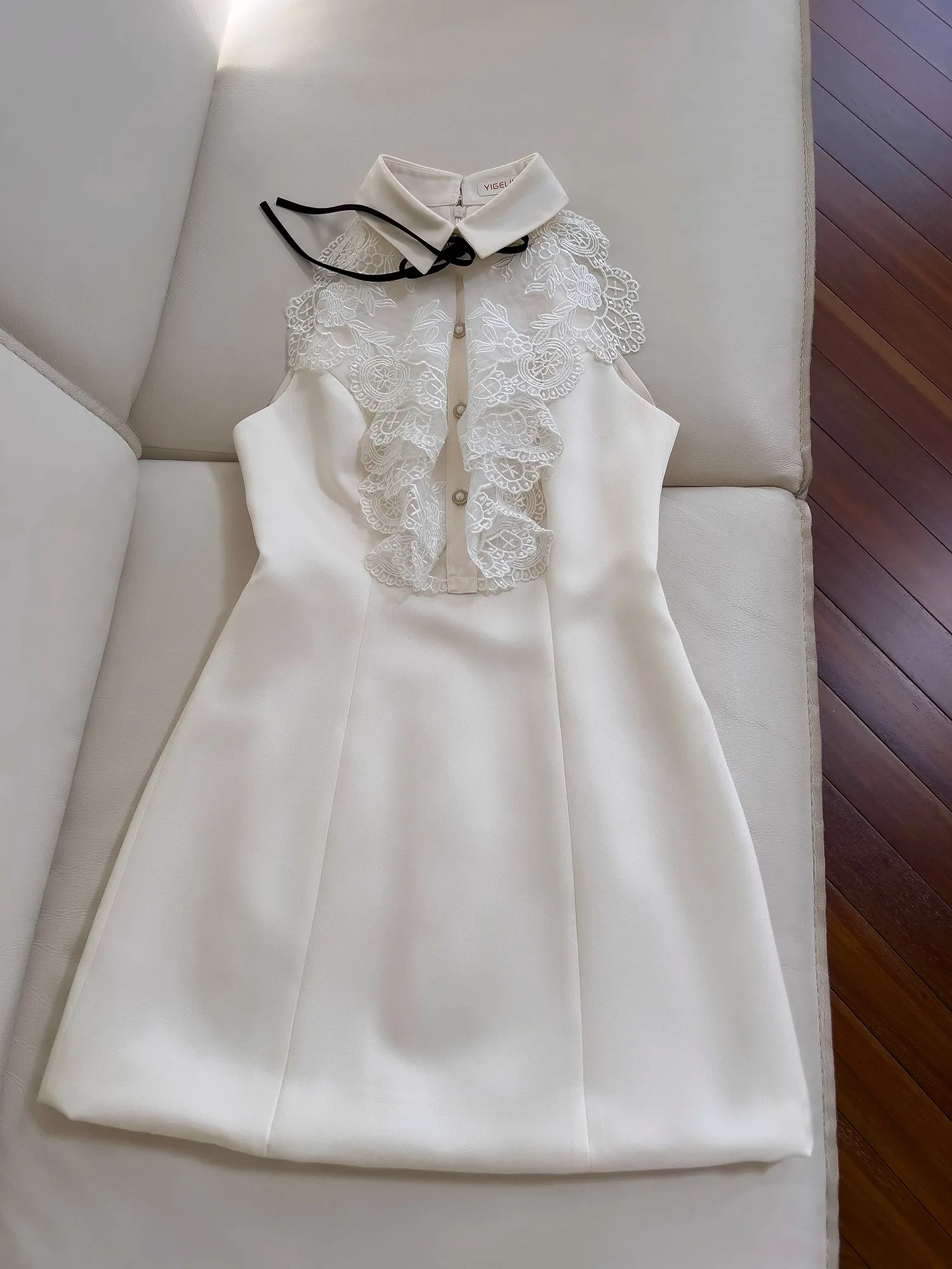 

Юбка-миди Ele с кружевным узлом на день рождения, милая юбка трапециевидной формы с высокой талией и силуэтом, полиэстер V-Ne ort Dr