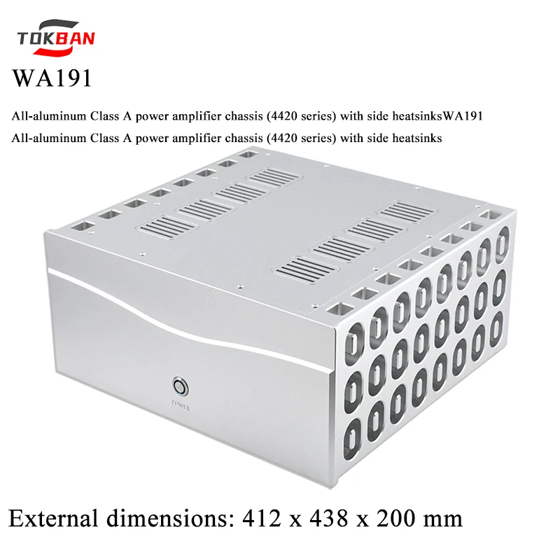 Tokban WA191 AllAluminum Class A Power Amplifier Chassis 4420 Sizewith DualSide Heatsinks Luxury Build