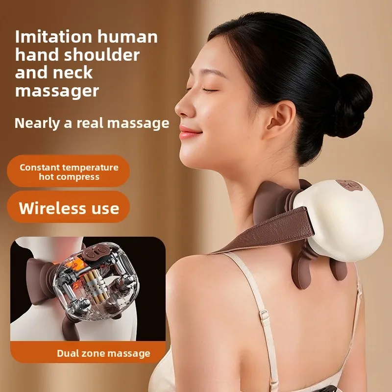 

Hand-kneading hot compress massager, the ultimate stress-relief tool for shoulder, neck and trapezius muscles