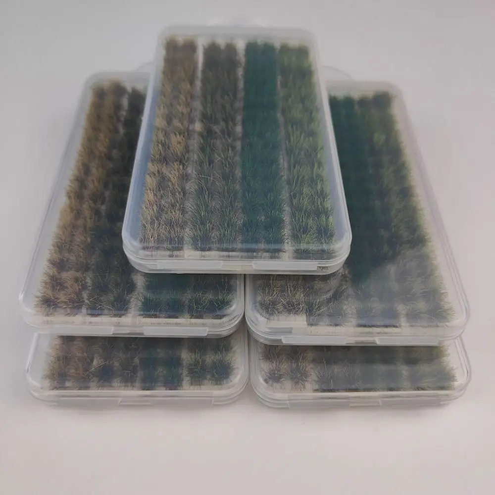 120PCS Multicolor Grass Tufts Self-Adhesive 8mm Height Artificial Flower Cluster Miniature Plant DIY Accessories
