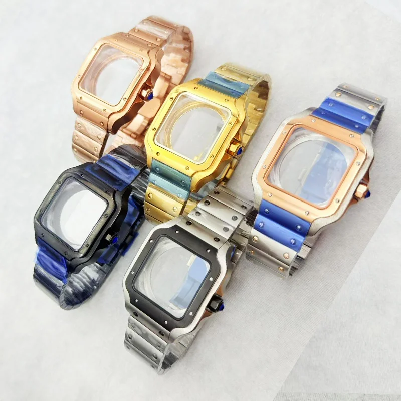 

38mm NH35 Watch Case Square 316L Stainless Steel Waterproof Suitable For NH35 NH36 4R35 4R36 7S26 Movement Watch Case Refitting