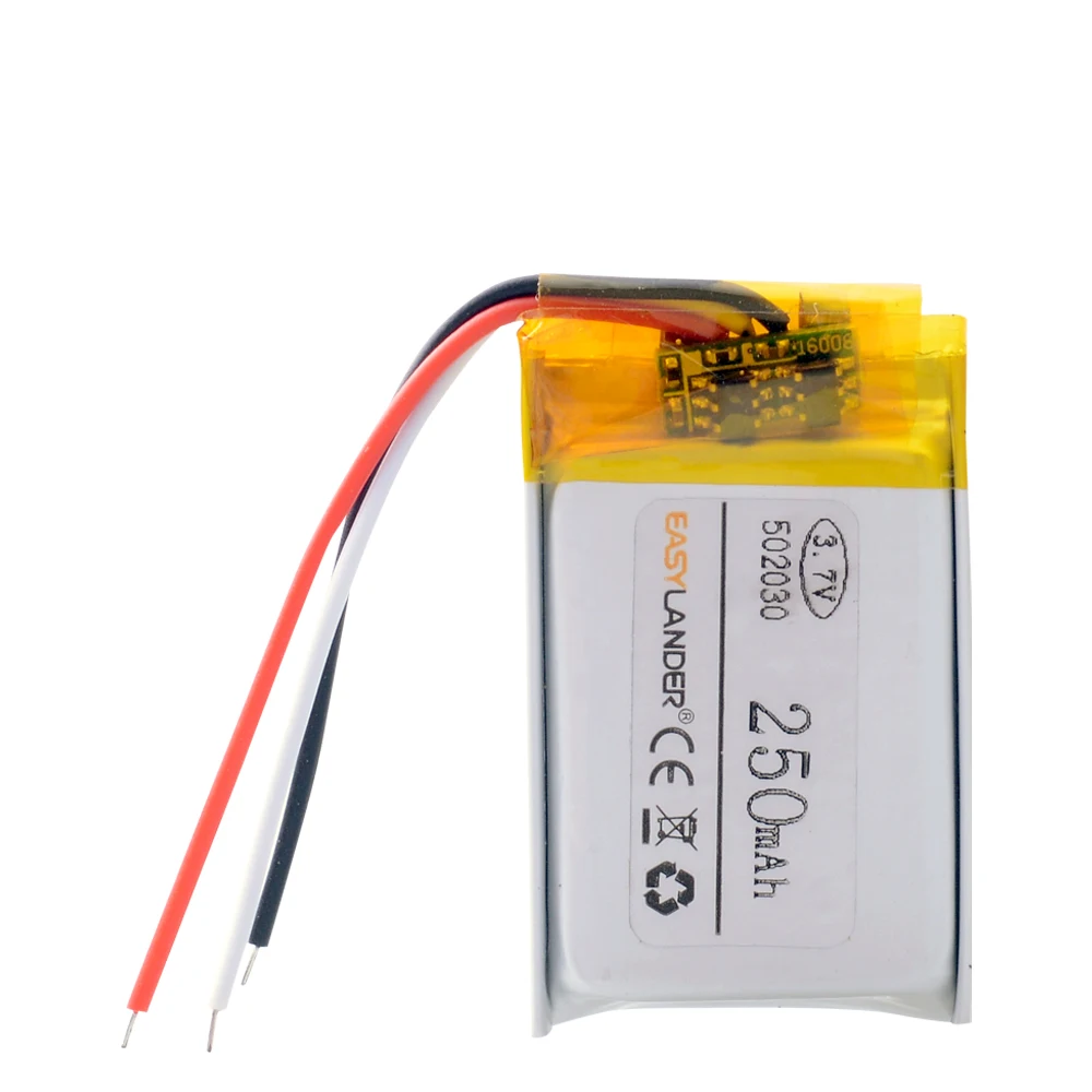 3 Lines 3.7V 250mAh 502030 Rechargeable Lithium Li-ion Polymer Battery Lipo Batteries