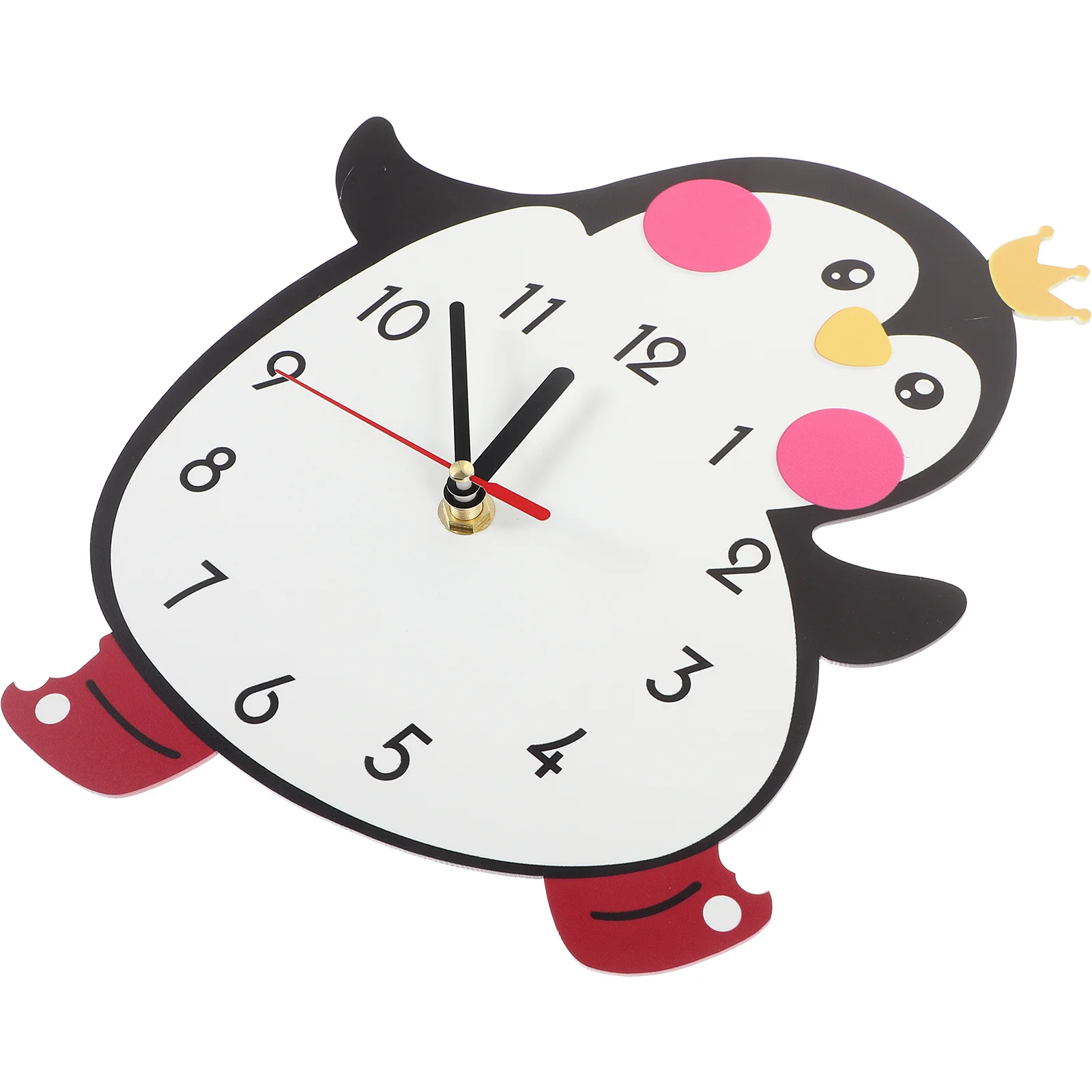 

Household Cartoon Wall Hanging Clock Penguin Shaped Quiet Mute Bedroom Wall Clock Decor for Kids Room Nursery Playroom