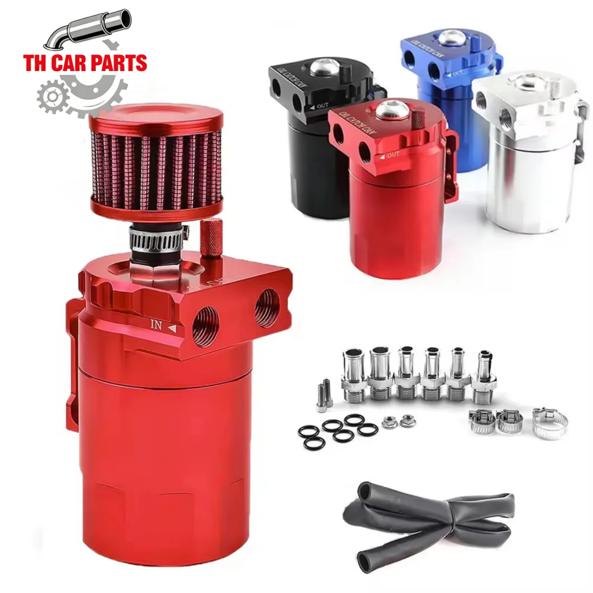 Upgrade Universal Car Oil Catch Can Kit Reservoir Tank 300ml With Breather 3/8