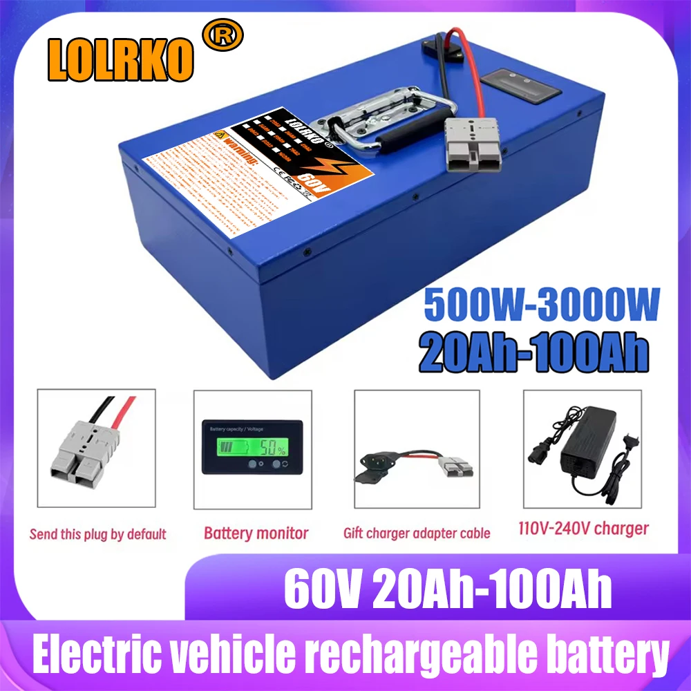 

Air fast transportation 60V 18650 lithium battery 100AH Lithium battery pack，Suitable for motors below 3000W renovation
