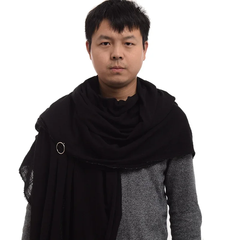 Bufanda medieval con capucha para hombre, capa envolvente de color marrón, negro y azul, pañuelo primitivo para el hombro, para la edad media