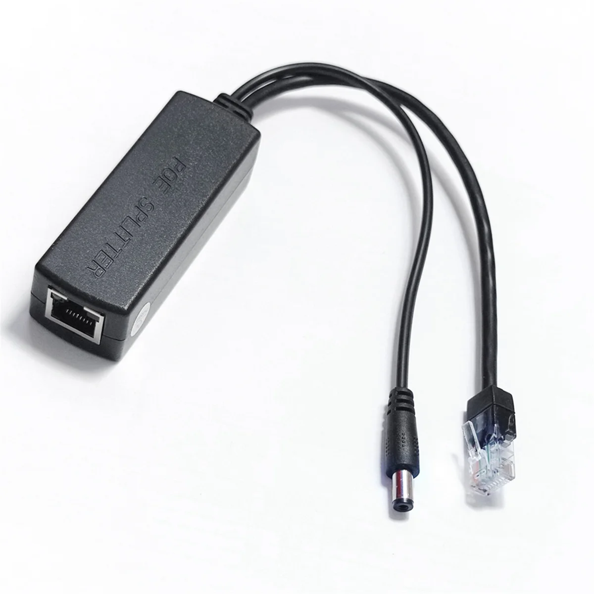 &BOFF& Gigabit Mini PoE Splitter 10/100Mbps POE Splitter DC Output 12V Power over Ethernet IEEE 802.3af for IP Came Black