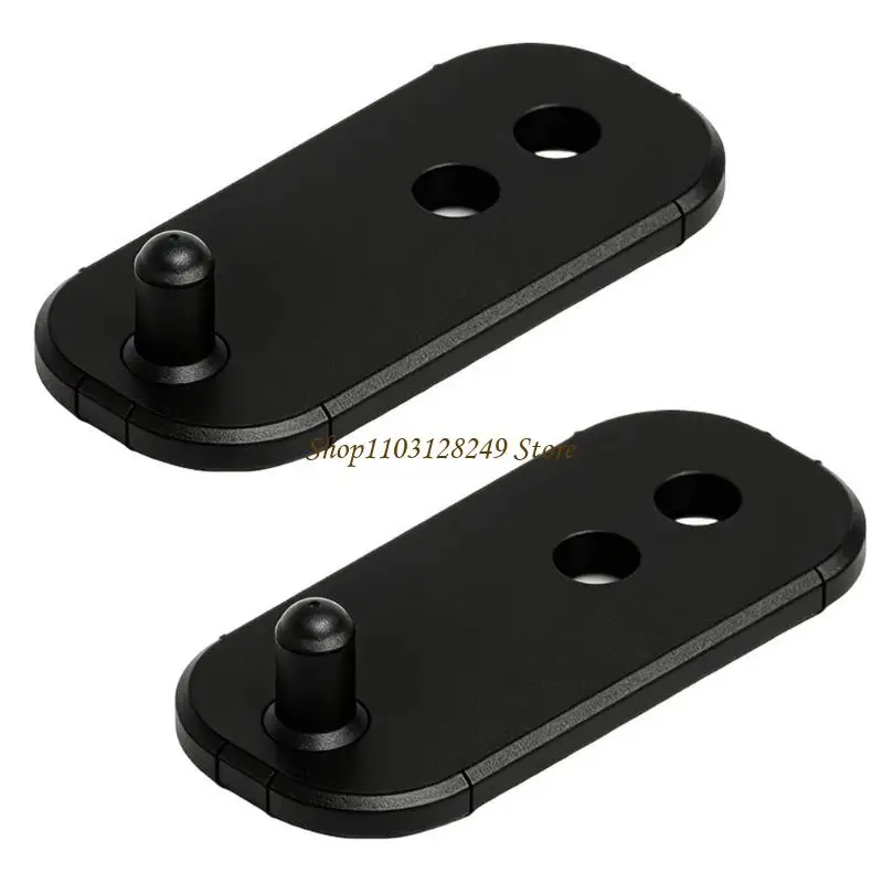 N5KD Black Refrigerator Opener Part Replacement, Mounting Plate With Screw Holes and Peg, 2 Pack Hardware for Door Repair