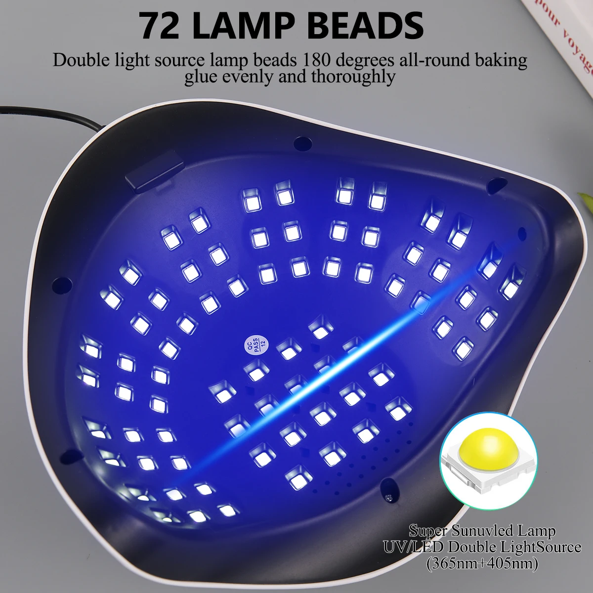 SUN X19 MAX UV LED Nageldrogen Professionele UV Nageldroger Licht voor Gel Nagels 72 Kralen Snel Uithardende Gel Polish Lamp