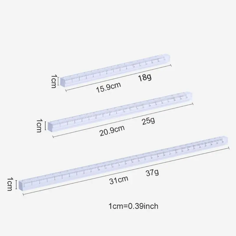 Straight Ruler Plastic Ruler Accurate Mathematics Ruler 1cm Thickness Lightweight Durable for Students Draftsman Dropship