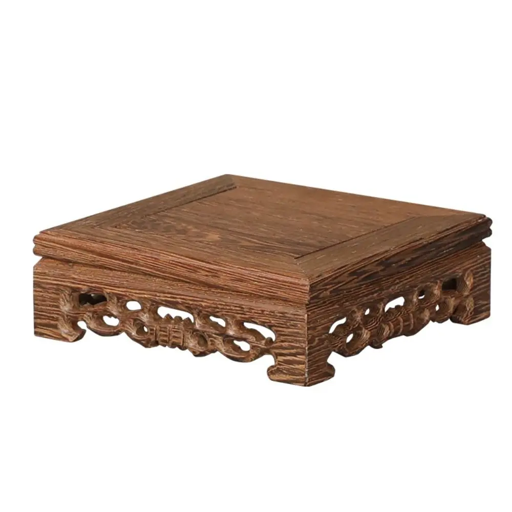 New Square Plant Stand Wooden Pot Trays Footrest Wooden Support Home Decor Flower Pot Tray Vase