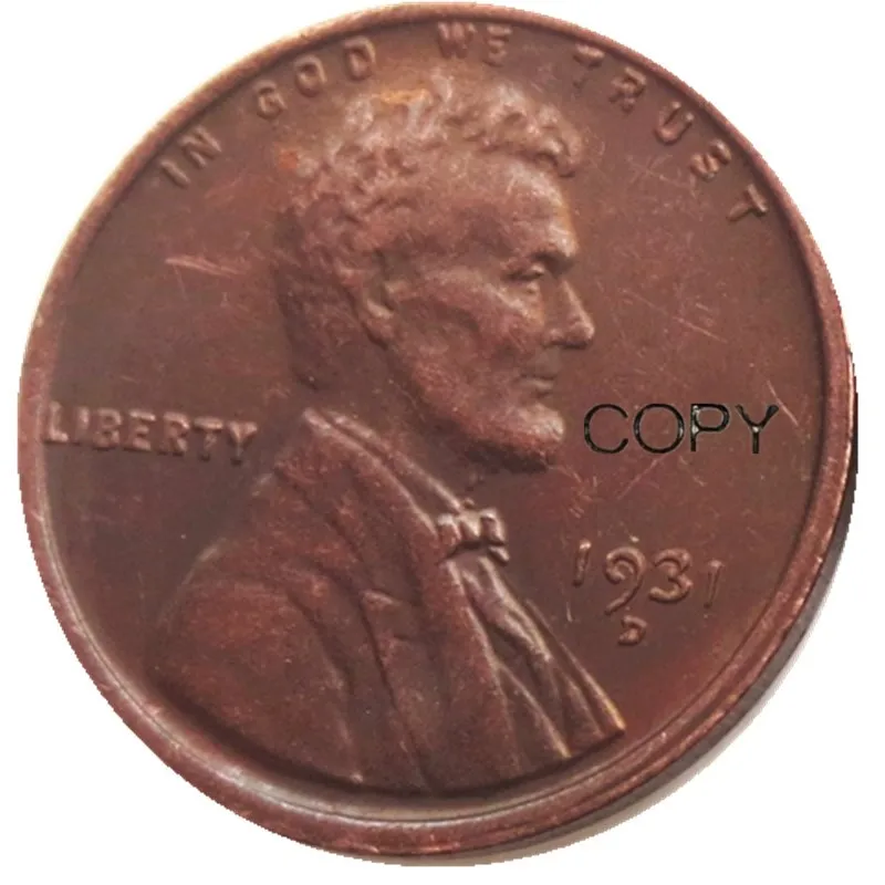 US 1931P/S/D/SVDB Wheat One Cent 100% Copper Copy Coin