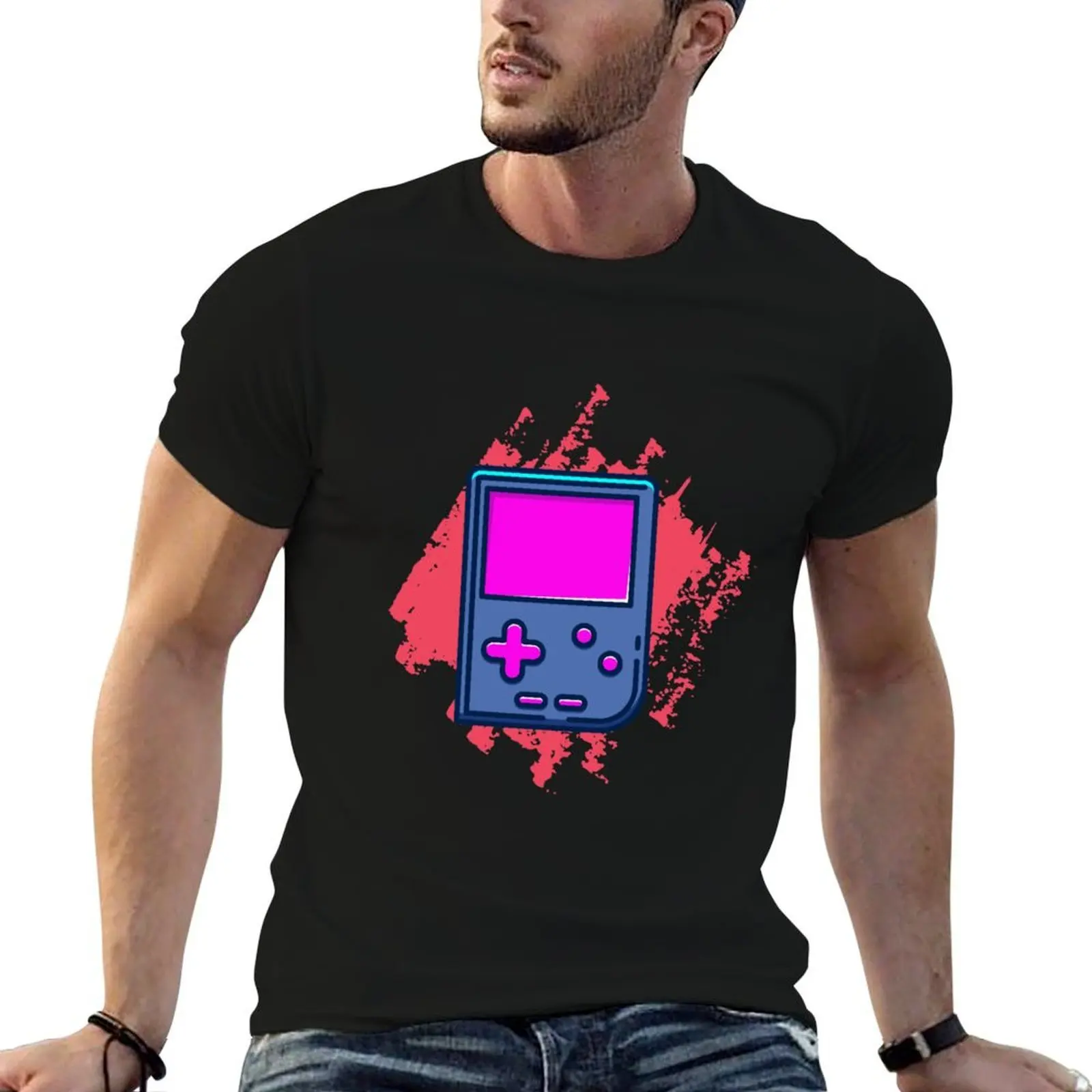 

Handheld, gamer gaming nerd retrogaming T-Shirt t shirt man luxury cotton t shirts man 100% T-Shirt