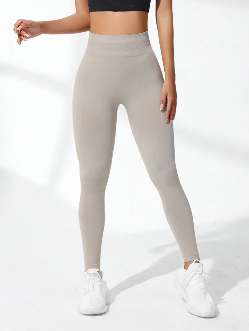 Mallas de Yoga de cintura alta para mujer, pantalones deportivos transpirables de realce de glúteos elásticos sin costuras, mallas de gimnasio para mujer