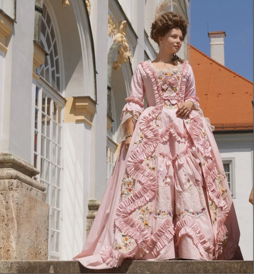 Robe a la francaise 18th Century French Queen Marie Antoinette Costume Reenactment Rococo Pink Dress Custom Made