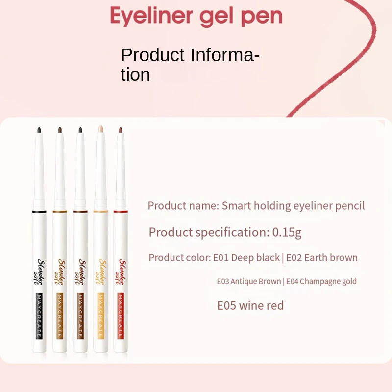 Penna gel per eyeliner Silkworm sdraiata Eyeliner opaco liscio a lunga durata Matita gel per eyeliner impermeabile Trucco coreano ad asciugatura rapida