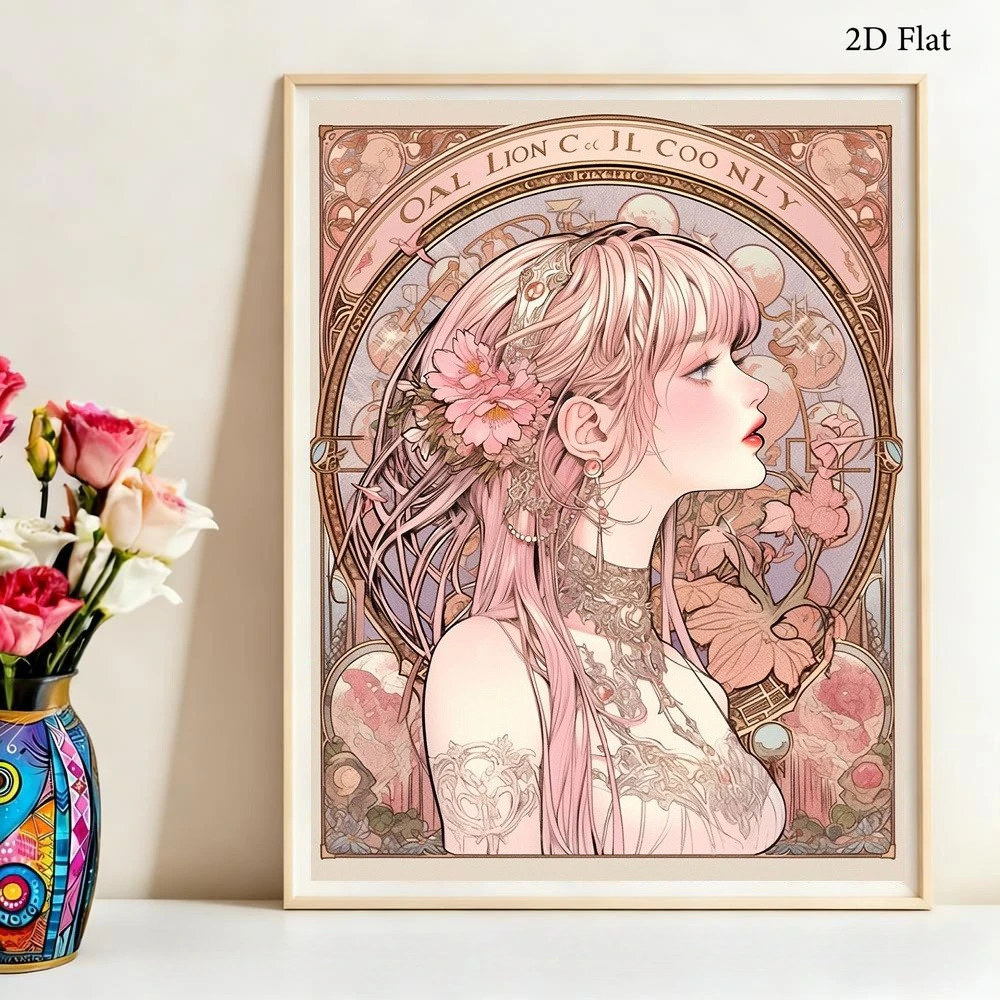 500/1000/1200/2000PCS Puzzles for Adults Beautiful Flower Lady,Jigsaw Puzzles Brain Challenge Game Gift Home Decor