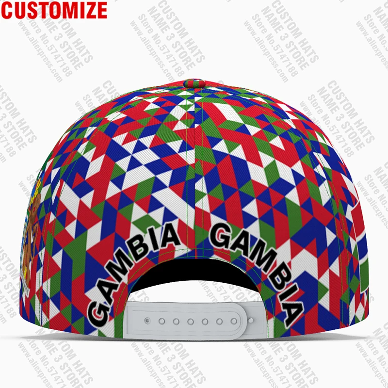 Gambia Baseball Cap Free 3d Custom Name Number Arab Team Logo Gm Hat Gmb Country Travel French Nation Arabic Islam Flag Headgear