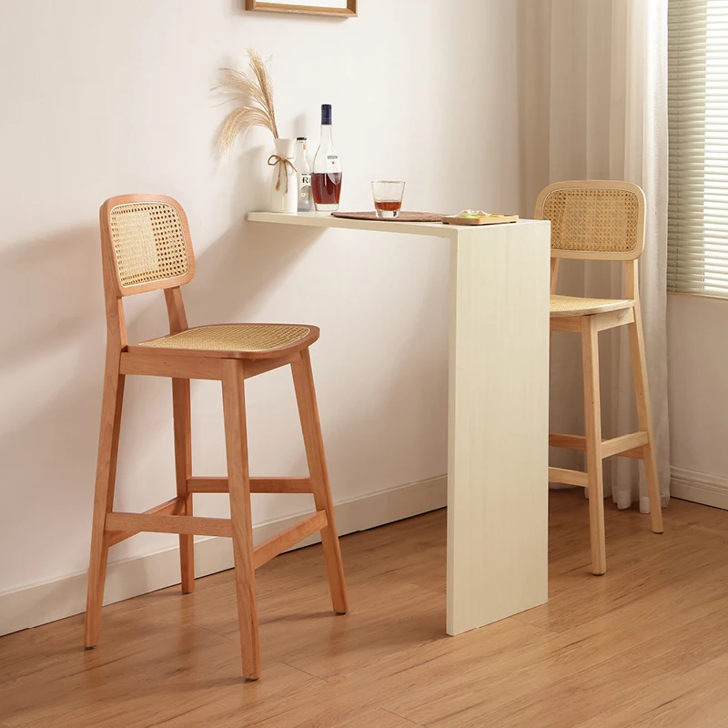 

Wooden Designer High Chairs Mid Century Reception Fashion Industrial Bar Chairs Light Luxury Party Sillas De Bar Bar Furniture