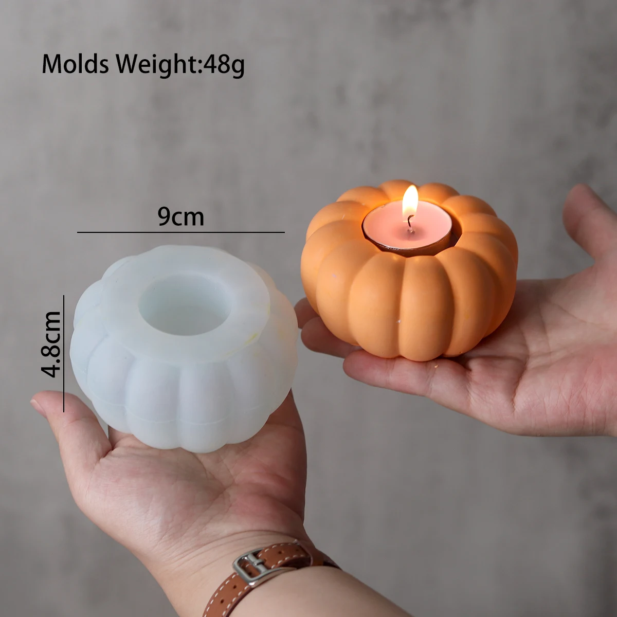 3D Pumpkin Candlestick Silicone Mold DIY Halloween Ornament Making Plaster Epoxy Resin Casting Molds Home Decor Craft Gifts